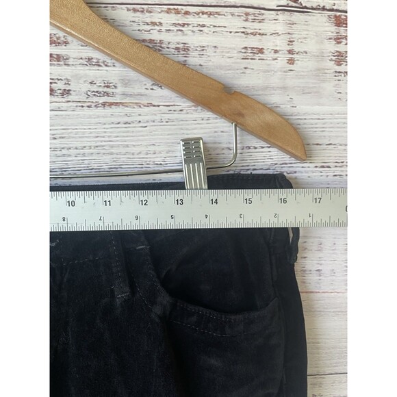 True Religion Charlie Flare Pants 29 Black Velvet Stretch Y2K Made in USA Glam - Picture 10 of 12